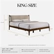 Omax Decor Ella Wooden King size Platform Bed in Walnut and Beige