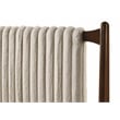 Omax Decor Ella Wooden King size Platform Bed in Walnut and Beige