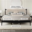 Omax Decor Ella Wooden King size Platform Bed in Black and Beige