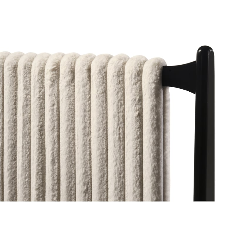 Omax Decor Ella Wooden King size Platform Bed in Black and Beige