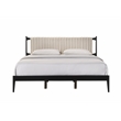 Omax Decor Ella Wooden King size Platform Bed in Black and Beige