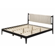 Omax Decor Ella Wooden King size Platform Bed in Black and Beige