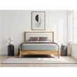 Omax Decor Madeline Wooden Queen Platform Bed in Natural and Cream White Boucle