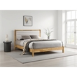 Omax Decor Madeline Wooden Queen Platform Bed in Natural and Cream White Boucle