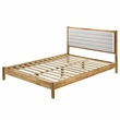Omax Decor Madeline Wooden Queen Platform Bed in Natural and Cream White Boucle
