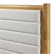 Omax Decor Madeline Wooden Queen Platform Bed in Natural and Cream White Boucle