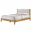 Omax Decor Madeline Wooden Queen Platform Bed in Natural and Cream White Boucle