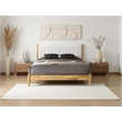 Omax Decor Vivian Wooden Queen Platform Bed in Natural and Cream White Boucle