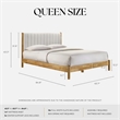 Omax Decor Vivian Wooden Queen Platform Bed in Natural and Cream White Boucle