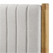 Omax Decor Vivian Wooden Queen Platform Bed in Natural and Cream White Boucle