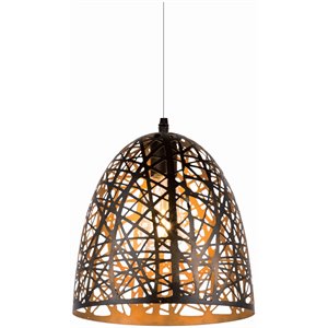 jl styles inc mod industrial abstract laser-etch pendant light in black