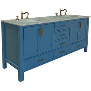 altozzo gina contemporary marble top oak wood bathroom vanity in pacific blue