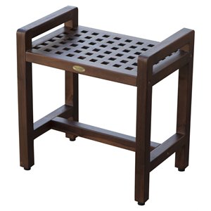 decoteak espalier contemporary wood shower bench in dark brown