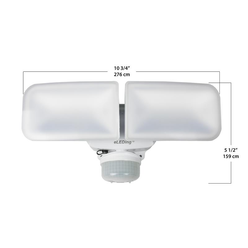 eLEDing 5th Gen Hybrid Microgrid AI Smart Twin LED Solar Flood Light in Ivory