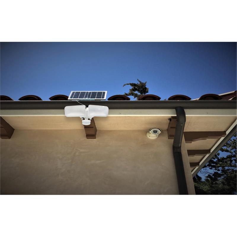 eLEDing 5th Gen Hybrid Microgrid AI Smart Twin LED Solar Flood Light in Ivory