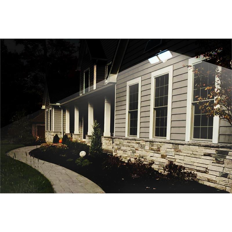 eLEDing 5th Gen Hybrid Microgrid AI Smart Twin LED Solar Flood Light in Ivory