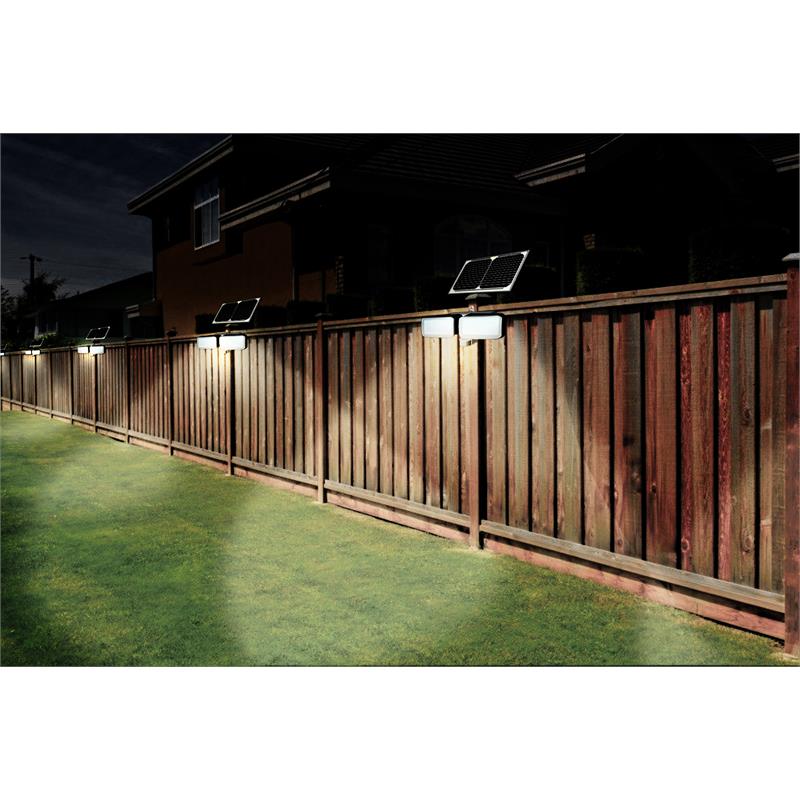 eLEDing 5th Gen Hybrid Microgrid AI Smart Twin LED Solar Flood Light in Ivory