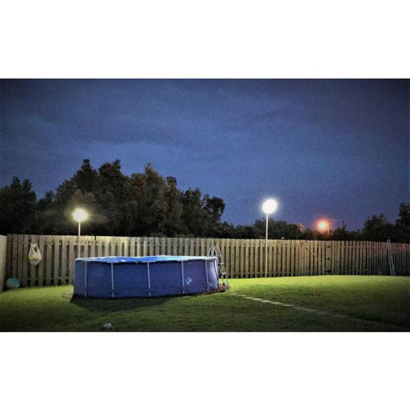 eLEDing 3000K 10W 5th Gen Solar Hybrid Microgrid LED Street Light in Silver