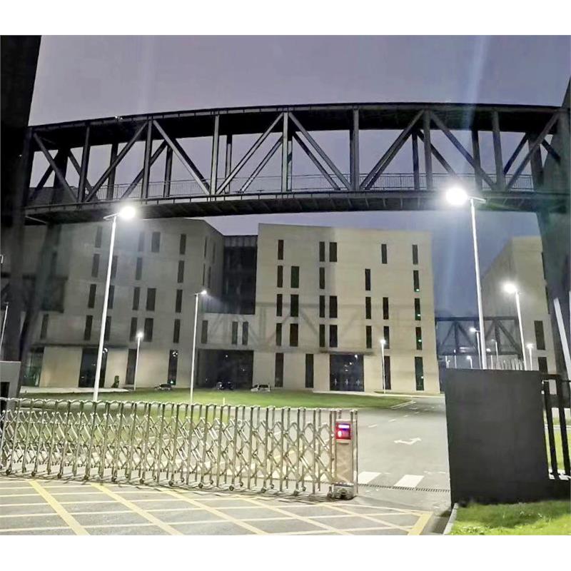 eLEDing 1600 Lumens 5th Gen Solar Hybrid Microgrid LED Street Light in Silver