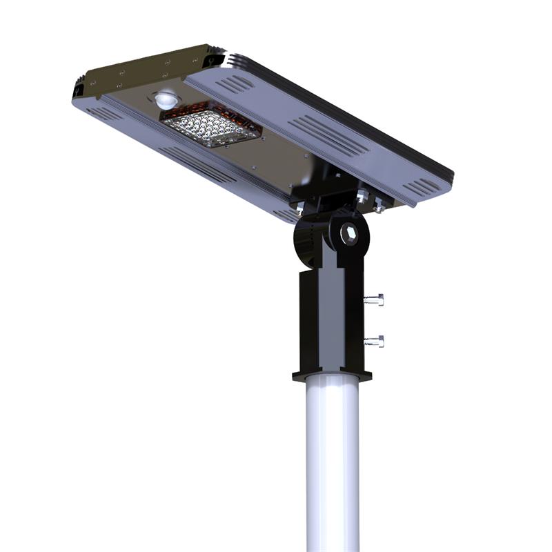 eLEDing 1600 Lumens 5th Gen Solar Hybrid Microgrid LED Street Light in Silver