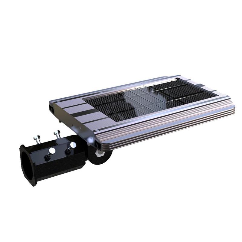 eLEDing 1600 Lumens 5th Gen Solar Hybrid Microgrid LED Street Light in Silver