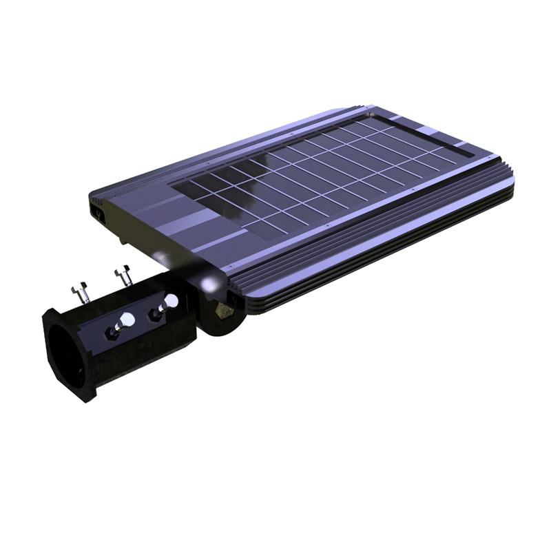 eLEDing 1600 Lumens 5th Gen Solar Hybrid Microgrid LED Street Light in Silver