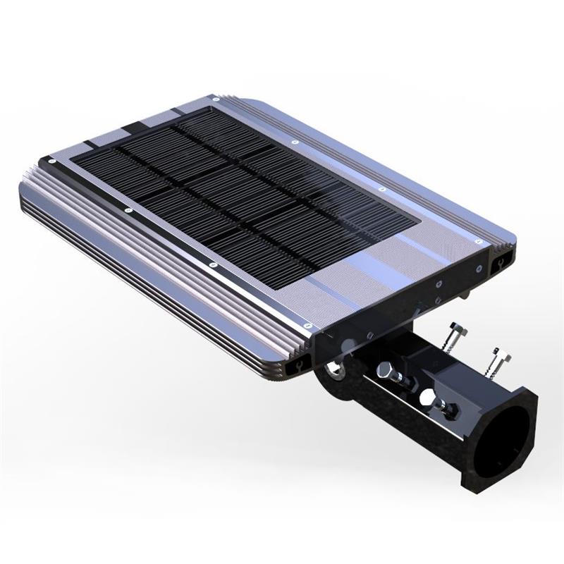 eLEDing 1600 Lumens 5th Gen Solar Hybrid Microgrid LED Street Light in Silver