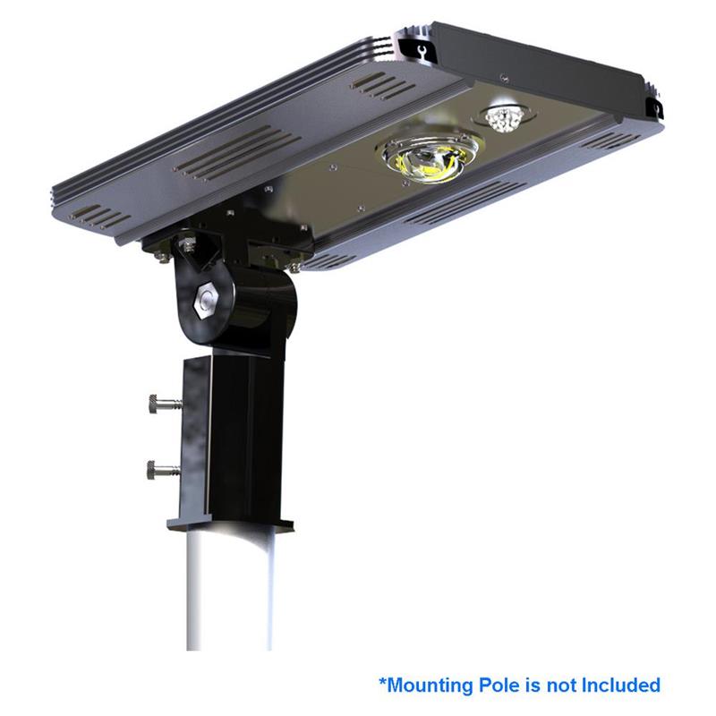 eLEDing 1600 Lumens 5th Gen Solar Hybrid Microgrid LED Street Light in Silver