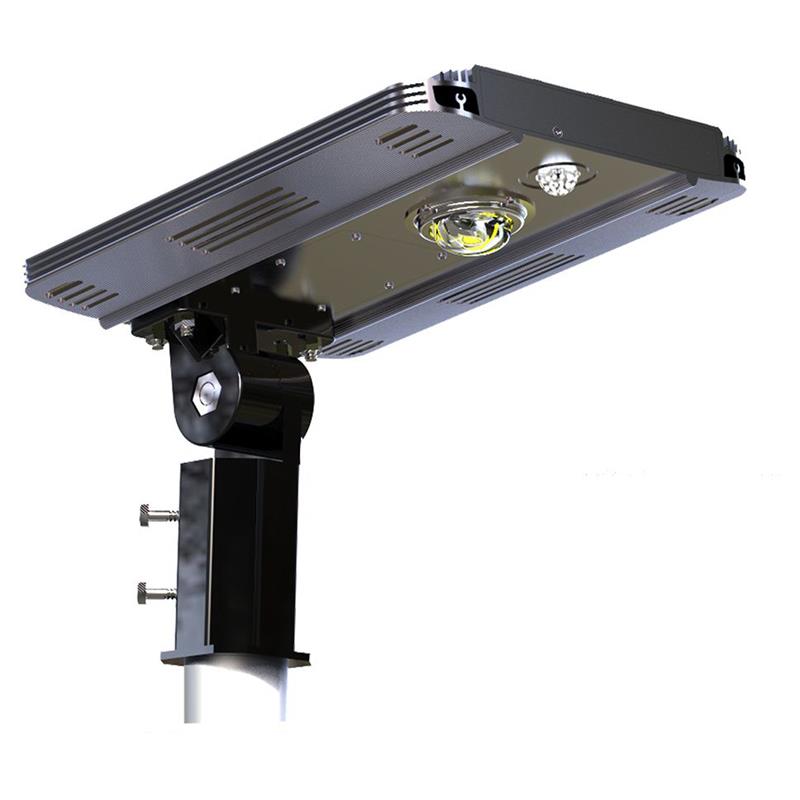 eLEDing 1600 Lumens 5th Gen Solar Hybrid Microgrid LED Street Light in Silver