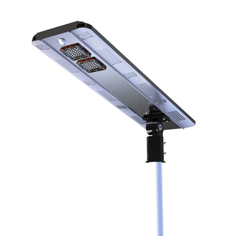 eLEDing 3000K 20W 5th Gen Solar Hybrid Microgrid LED Street Light in Silver