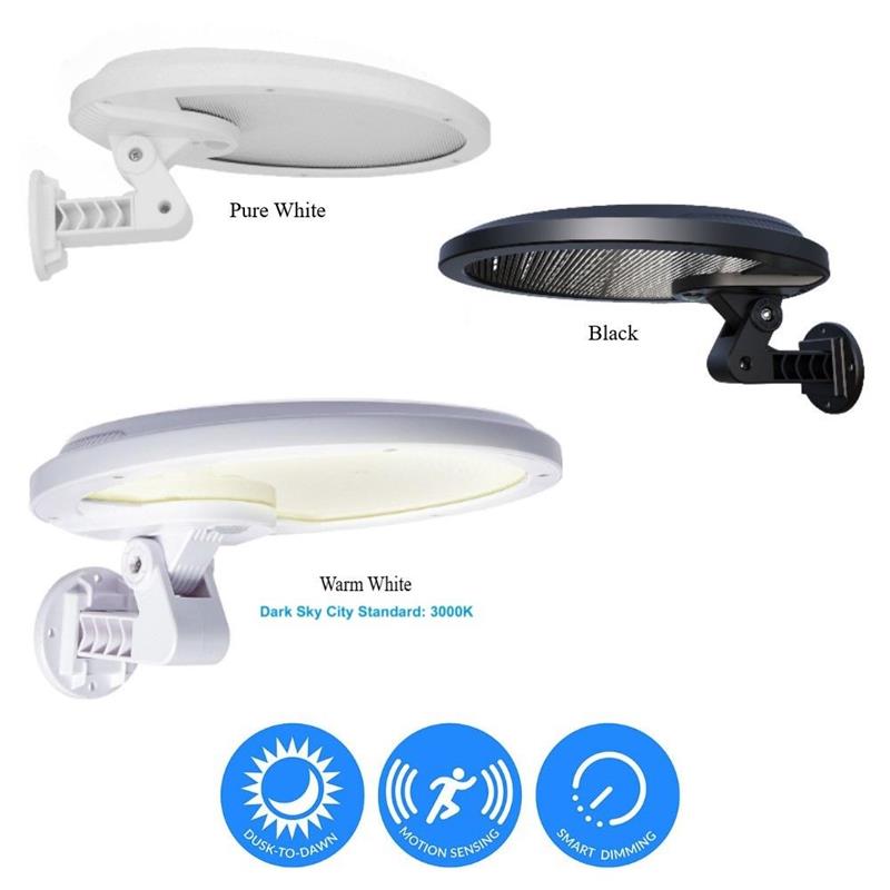 eLEDing Warm White Motion Activated Outdoor LED Solar Security Floodlight 3000K