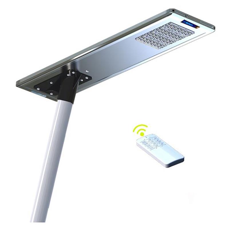 eLEDing 50W LED 3rd Gen Solar Hybrid Microgrid LED Street Light Series in Silver