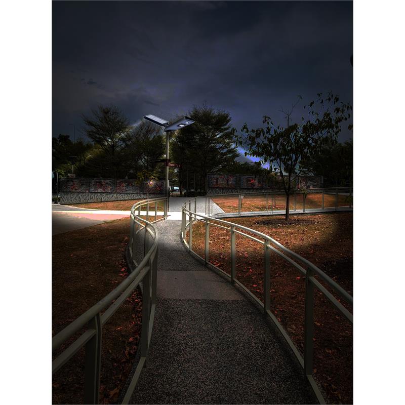 eLEDing Solar Power AI-Smart 3200 Lumens Cree LED Area Parking Light in Black