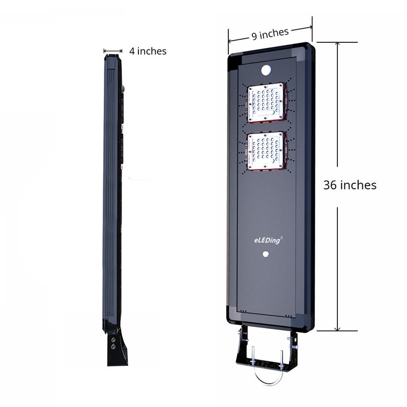 eLEDing Solar Power AI-Smart 3200 Lumens Cree LED Area Parking Light in Black