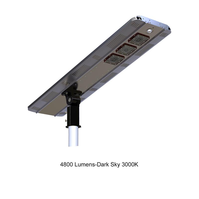 eLEDing 4800 Lumens 5th Gen Solar Hybrid Microgrid LED Street Light in Silver