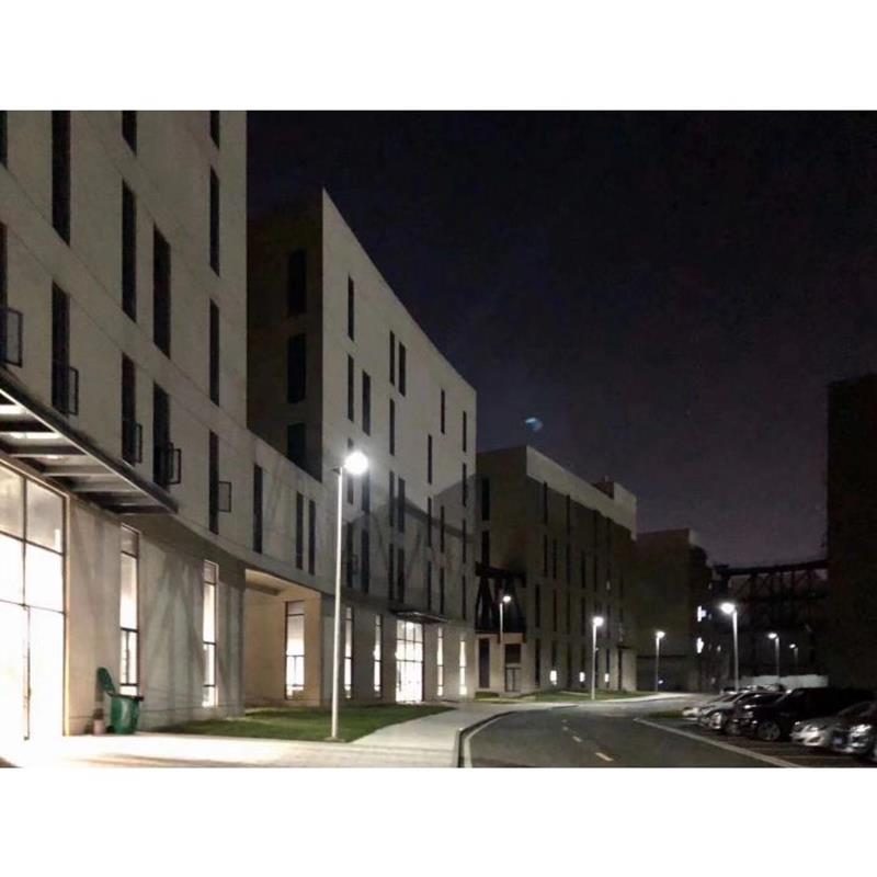 eLEDing 4800 Lumens 5th Gen Solar Hybrid Microgrid LED Street Light in Silver