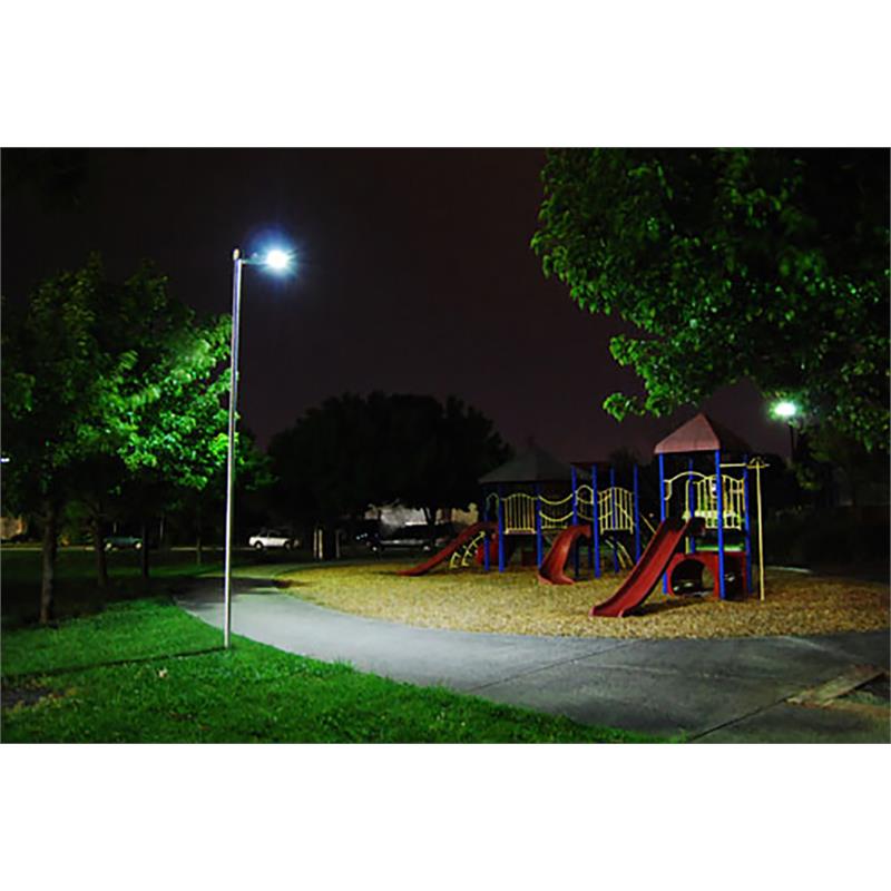 eLEDing 4800 Lumens 5th Gen Solar Hybrid Microgrid LED Street Light in Silver