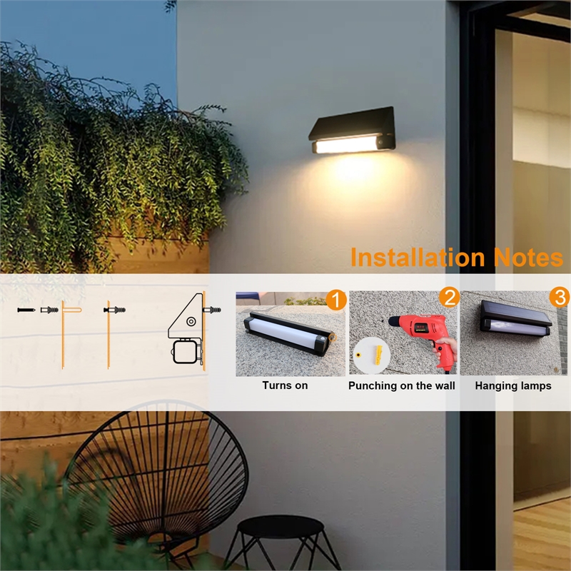 eLEDing Solar Power SMART 180Degree Sensor Selectable LED Flood Wall Light Black