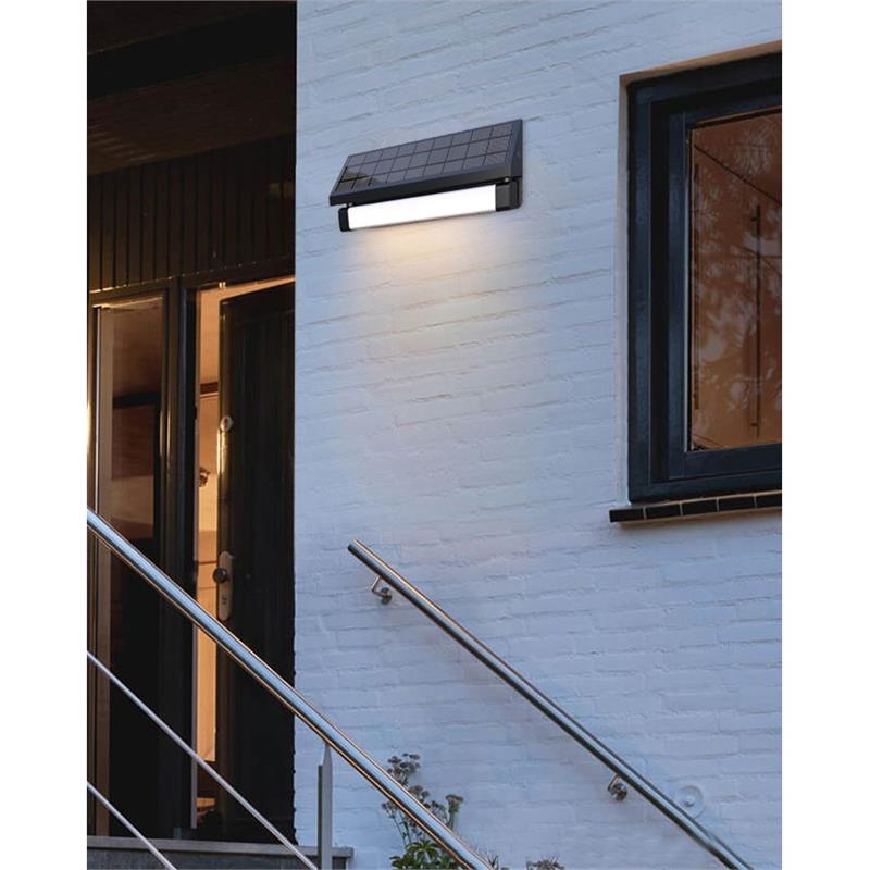 eLEDing Solar Power SMART 180Degree Sensor Selectable LED Flood Wall Light Black