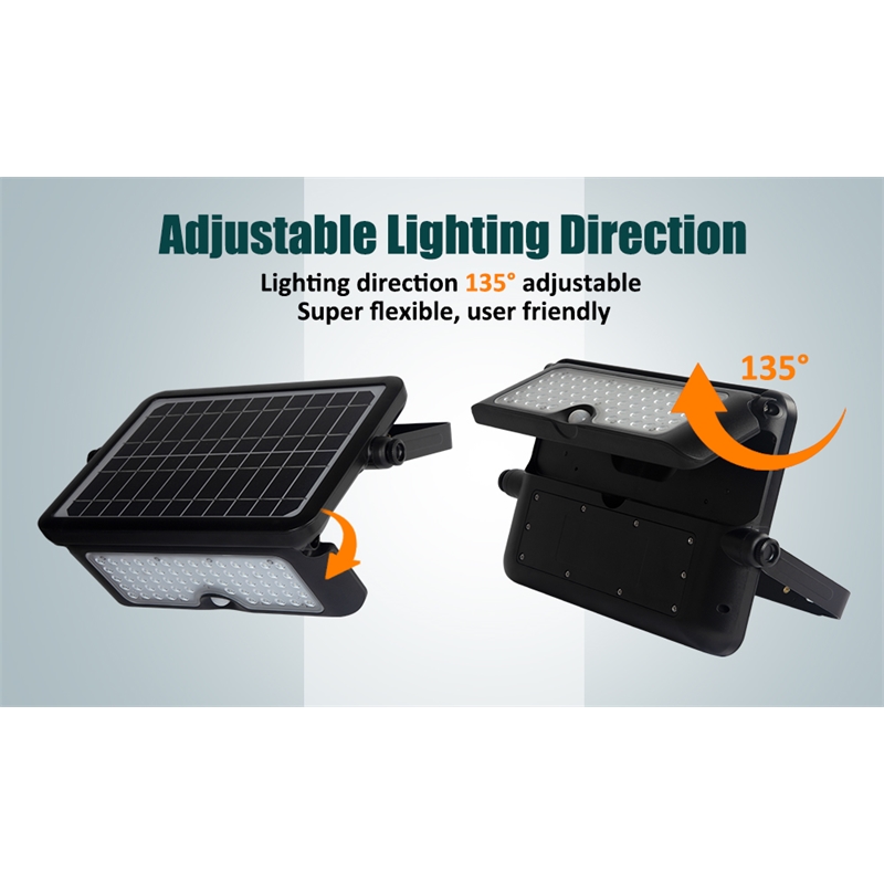 160 Degree Black PIR Activated Outdoor Integrated LED 5-in-1 Flood Light 1100LM