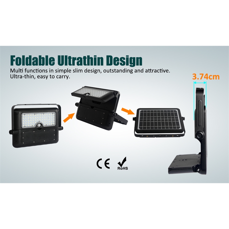 160 Degree Black PIR Activated Outdoor Integrated LED 5-in-1 Flood Light 1100LM