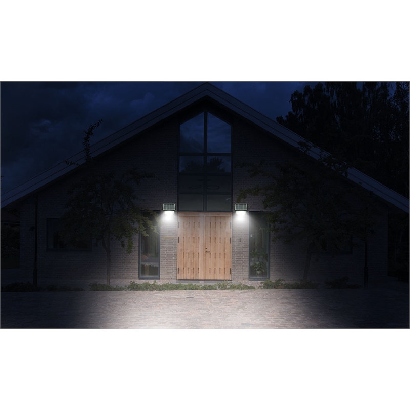 160 Degree Black PIR Activated Outdoor Integrated LED 5-in-1 Flood Light 1100LM