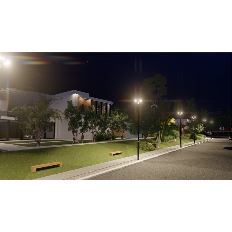 Solar Powered RGB LED UFO-Round Light APP/Remote Control for Outdoor