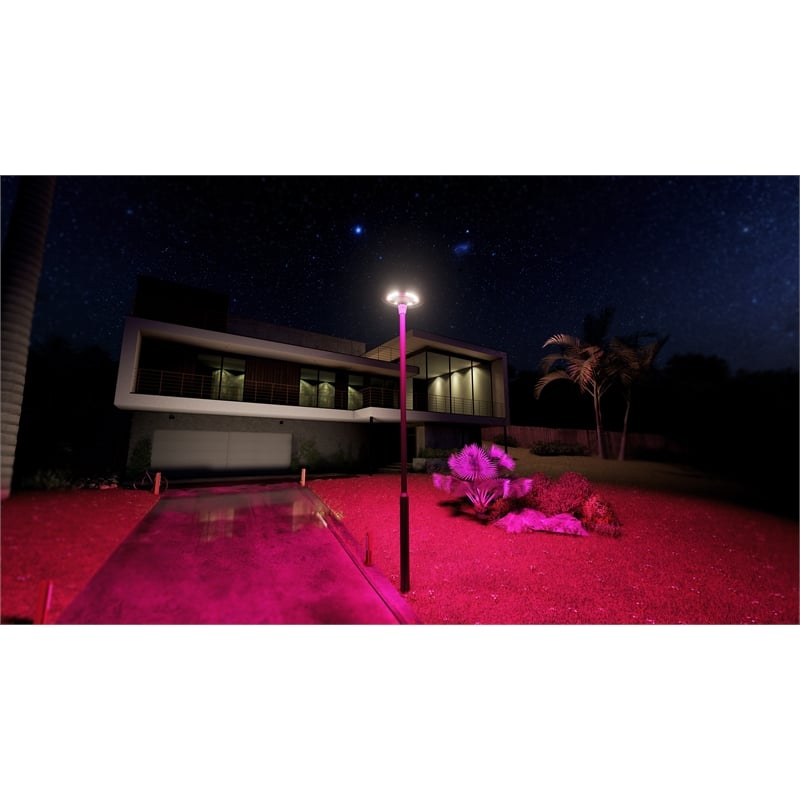 Solar Powered RGB LED UFO-Round Light APP/Remote Control for Outdoor