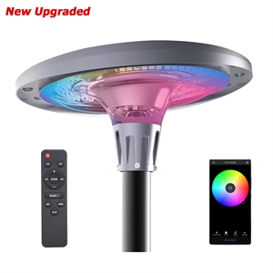 Solar Powered RGB LED UFO-Round Light APP/Remote Control for Outdoor