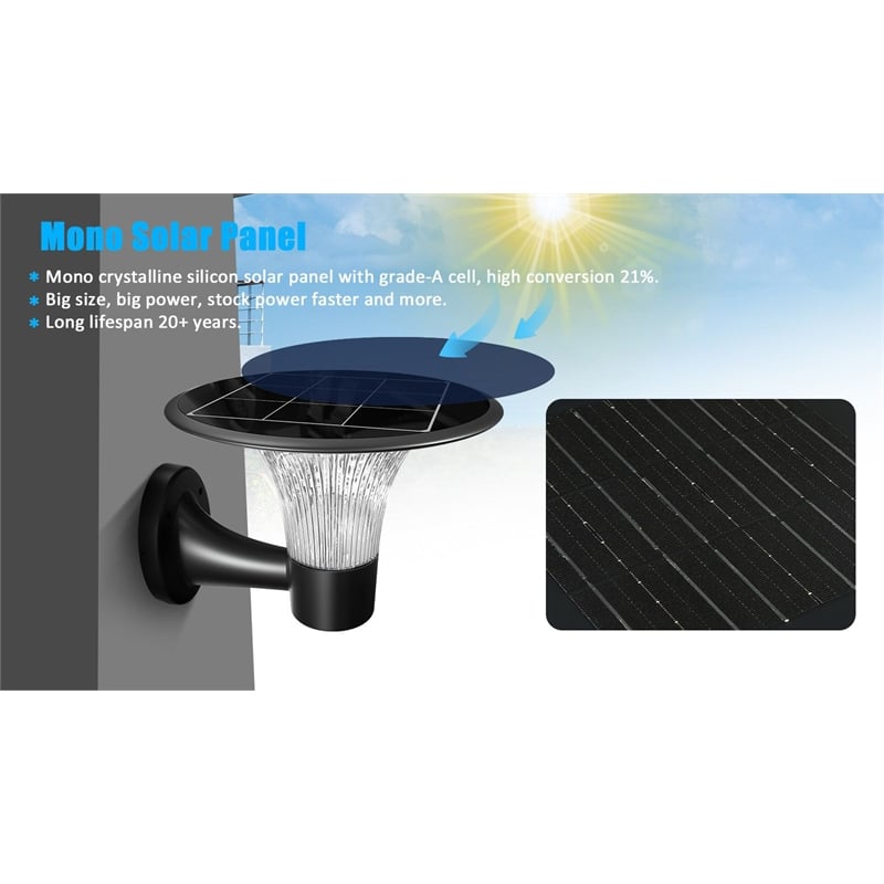 eLEDing Outdoor Aluminum Wall Light with Crystal Diamond Design in Black