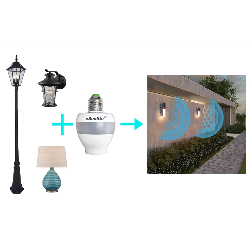 eSenLite 2-pack Invisible Motion Activated Retrofit SMART Bulb Sockets in White