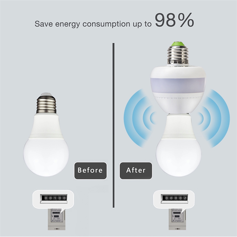 eSenLite Single Invisible Motion Activated Retrofit SMART Bulb Sockets in White