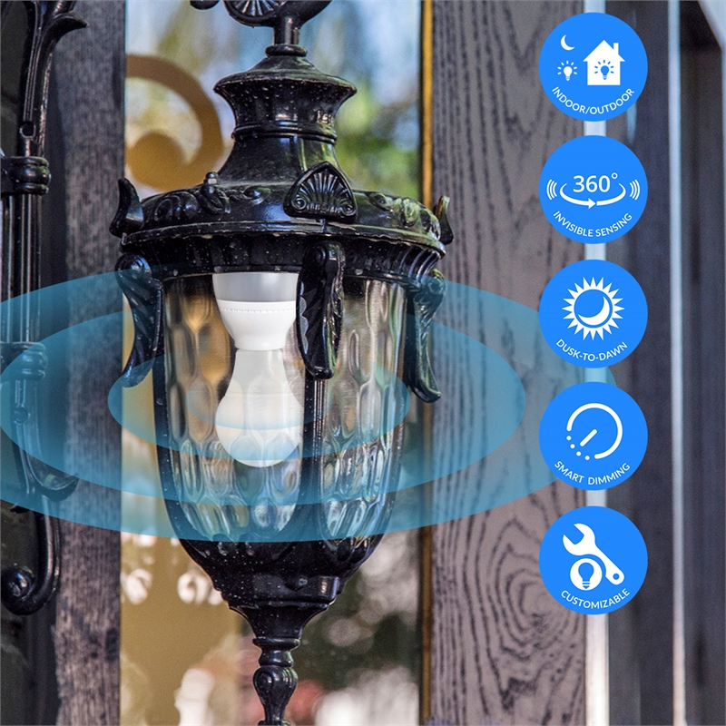 eSenLite Single Invisible Motion Activated Retrofit SMART Bulb Sockets in White