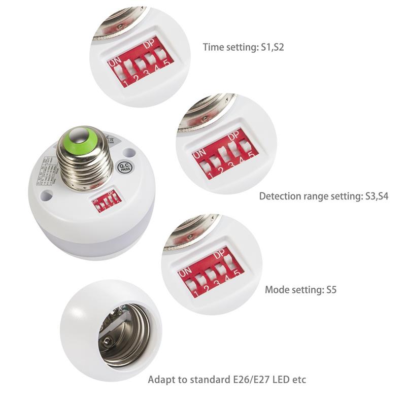 eSenLite Single Invisible Motion Activated Retrofit SMART Bulb Sockets
